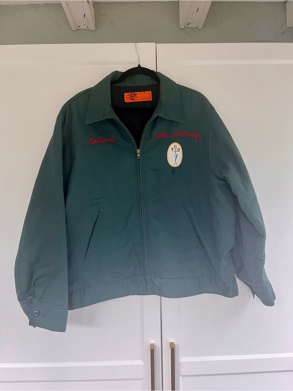 Dickies Green Work Jacket with Chain Stitching